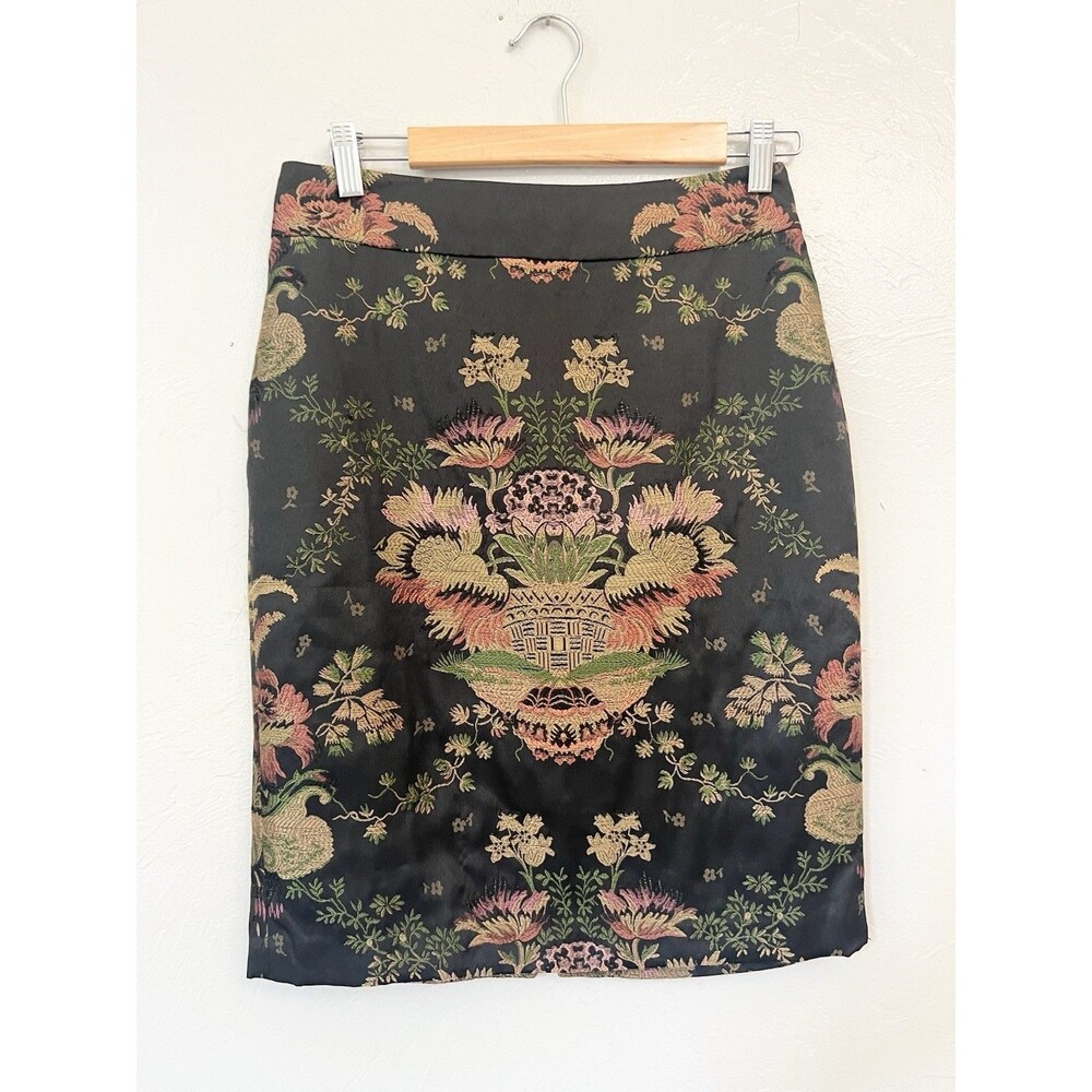 CAbi Tapestry Pencil Skirt Size 6 Floral Brocade Jacquard Lined Career New $125 - Picture 7 of 8